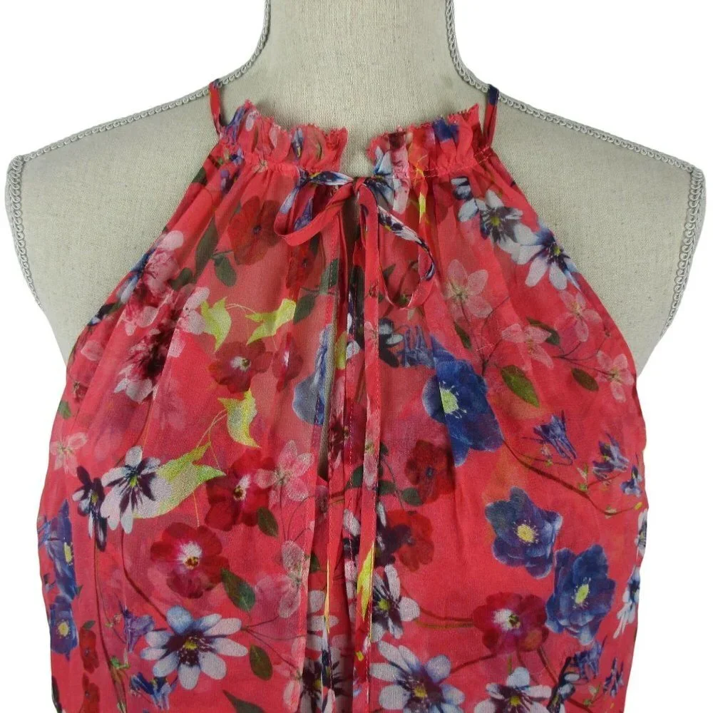 Parker Serenity Silk Tiered Ruffle Mini Dress Size M $370 - Picture 7 of 10